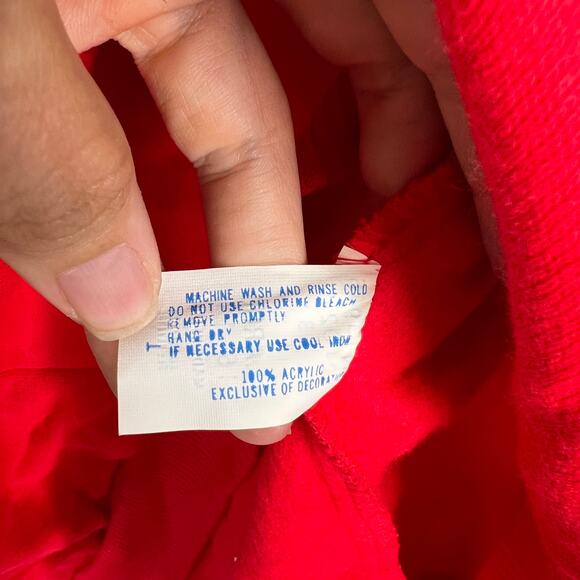 Vintage Kittens Brand Pullover Sweatshirt Red Scottie Dog Puff 3D Size L USA 80s - Picture 6 of 7